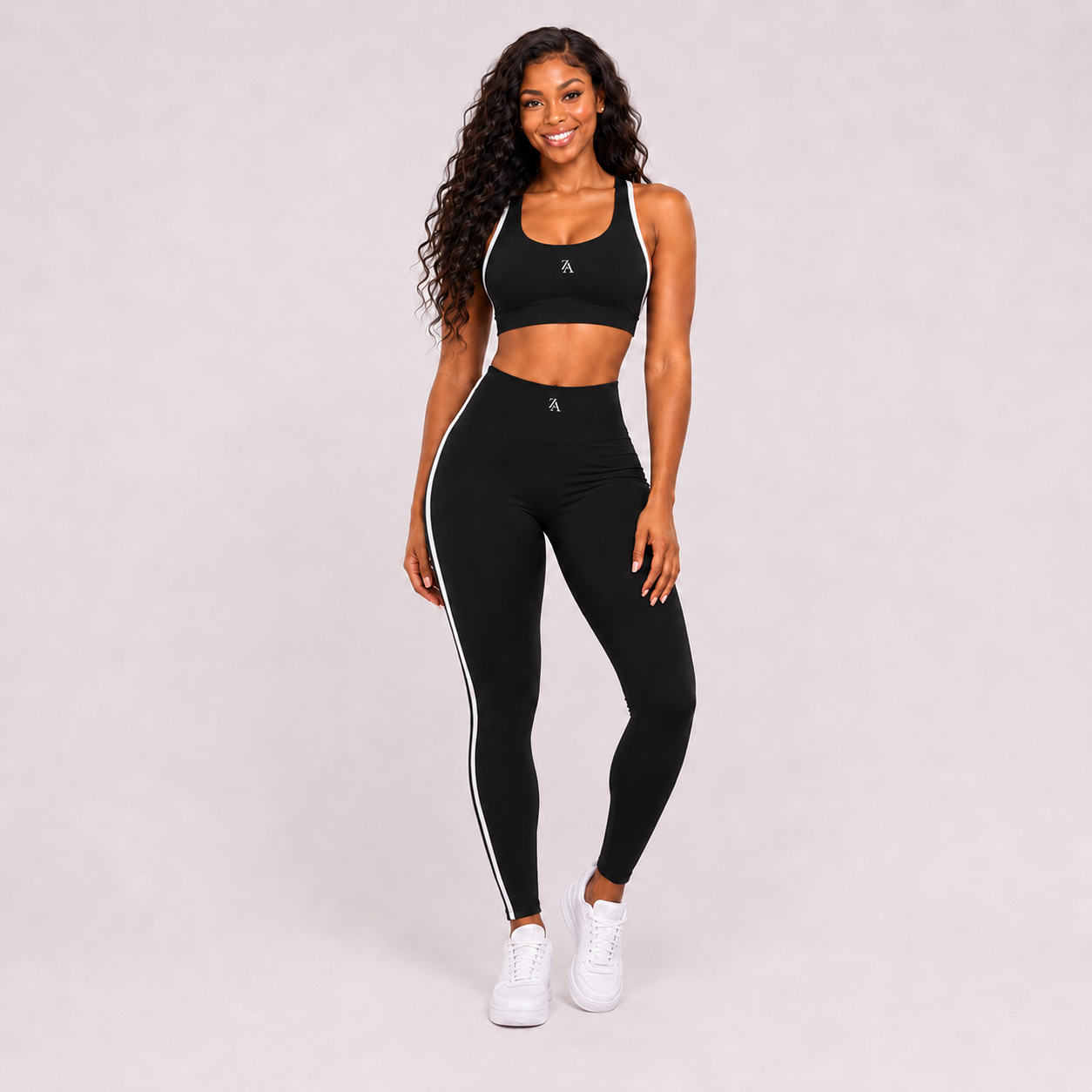 Sculpt Fit Contrast Bra & High‑Waist Cropped Legging Set